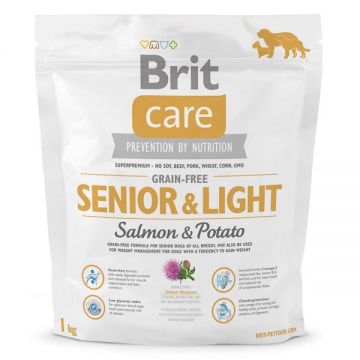 Brit Care Grain-free Senior and Light Salmon and Potato, 1 kg ieftina