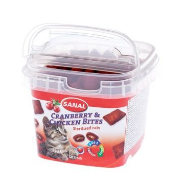 Sanal Cat Cranberry and Chicken Bites, 75 g de firma originala