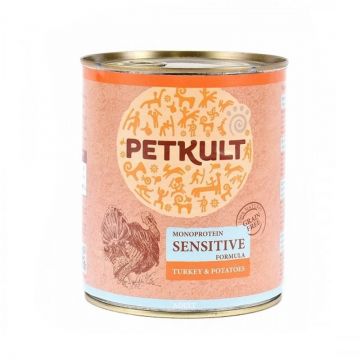 Petkult Dog Sensitive Curcan si Cartof, 800 g