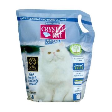 Crystal Cat nisip silicatic Sea Breeze, 3.8 l ieftin