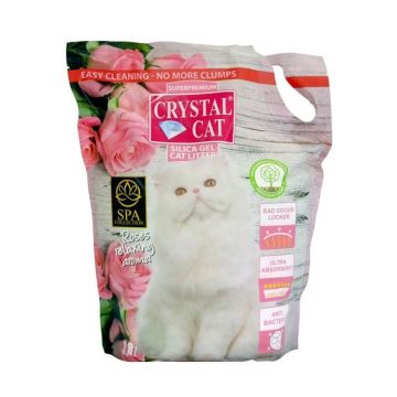 Crystal Cat nisip silicatic Trandafir, 3.8 l de firma original