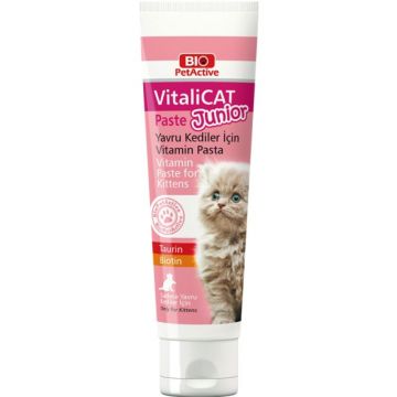 Pasta cu vitamine pentru puii de pisica, Bio PetActive Vitali Cat Junior Paste, 100 ml de firma original