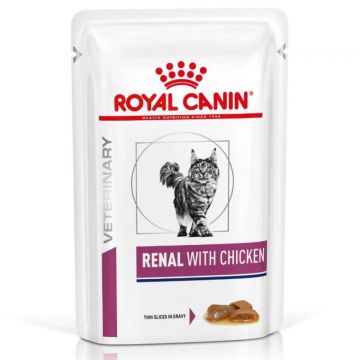 Royal Canin Renal Chicken Cat, hrana umeda pisica, 85 g ieftina