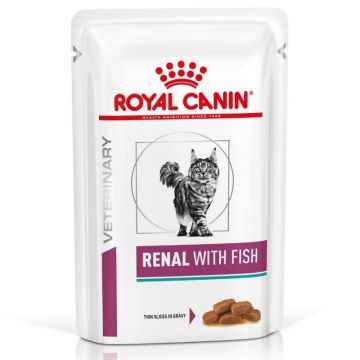 Royal Canin Renal with Fish, hrana umeda pisica, 85 g ieftina