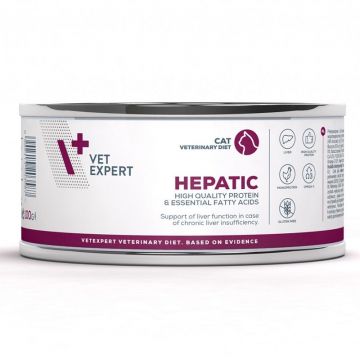 4T Dieta Veterinara Pisici Hepatic Cat, Vetexpert, 100 g de firma originala