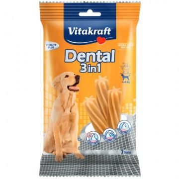 Recompensa pentru caini, Vitakraft Dental Snack 3in1 Medium, 180 g de firma originala