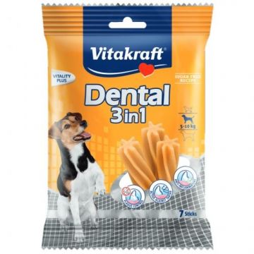 Recompensa pentru caini, Vitakraft Dental Snack 3in1 Small, 120 g de firma originala