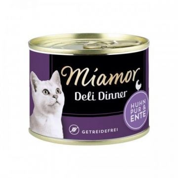 Hrana umeda pisici, Miamor Grain Free cu pui si rata, 175 g