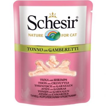 Schesir Cat Tuna with Shrimps, plic, 70 g