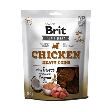 Brit Dog Jerky Chicken With Insect Meaty Coins, 200 g
