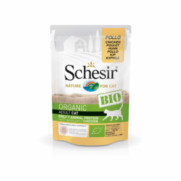 Schesir Bio For Cat, Pui, plic 85 g