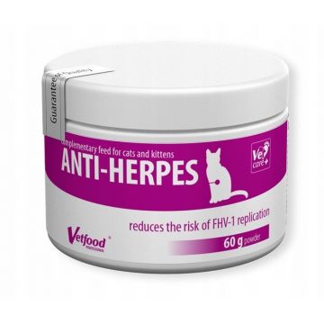 VetFood ANTI-HERPES pentru pisici, 60 g de firma original