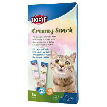 Recompensa pentru pisici, Creamy Snacks, cu pui si peste, 6x15 g 42719