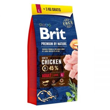 Brit Premium by Nature Adult Large, 15+3 kg de firma originala