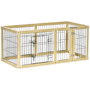 PawHut Tarc pentru Câini Lemn/Negru 70x62 cm Spațiu Sigur și Confortabil pentru Animalele de Companie | Aosom Romania