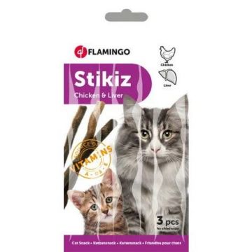 Snack Cat Pui si Ficat, Flamingo Stikiz, 15 g de firma originala