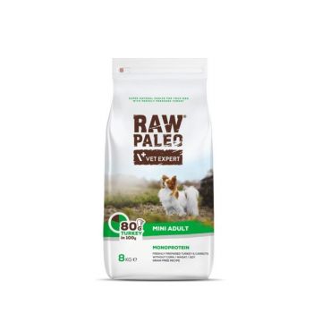 Raw Paleo, Adult, Rase Mici, Curcan, 8 Kg