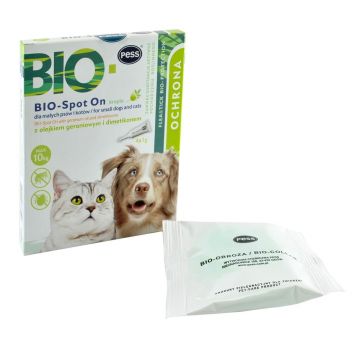 Pipeta Antiparazitara Cani/ Pisici Pess Bio-Spot On cu Ulei Geranium si Dimethicone, 4x1 g/ 10 kg ieftin