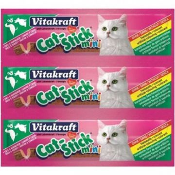 Recompensa pisici, Vitakraft Cat Stick Iepure si Rata, 18 g de firma originala