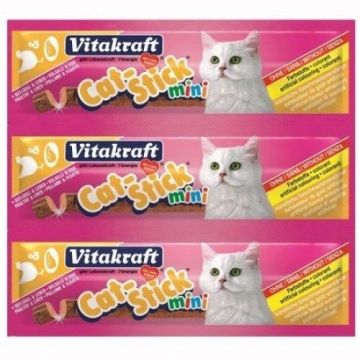 Recompensa pisici, Vitakraft Cat Stick Pasare si Ficat, 18 g de firma originala