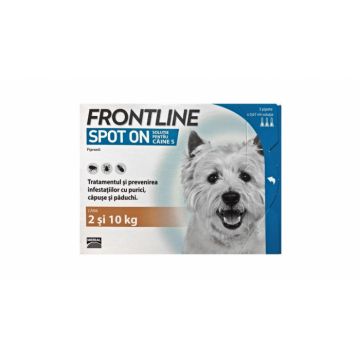 Frontline Spot On Caine S (2-10 kg) - 3 Pipete Antiparazitare (fipronil) la reducere