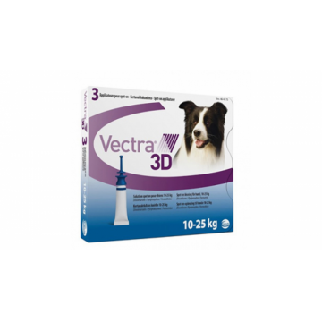 Vectra 3D solutie spot-on pentru caini 10-25kg, 3 pipete la reducere