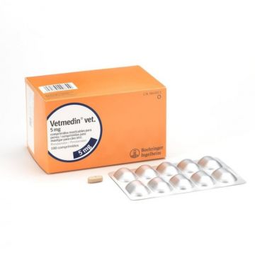 Vetmedin 5 mg, 100 tablete masticabile la reducere