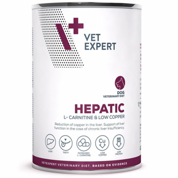 4T- Dieta hrana umeda Hepatic dog, 400 g ieftina