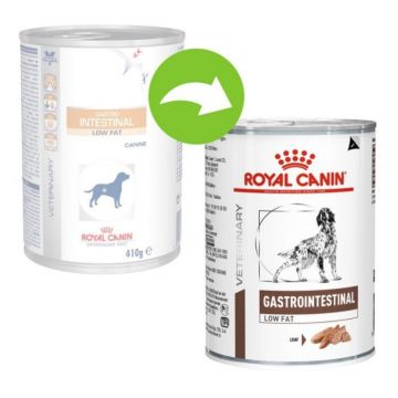 Conserva Royal Canin Gastro Intestinal Low Fat Dog 410 g ieftina