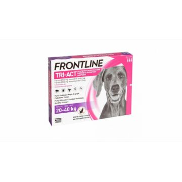 Frontline Tri-act L spot on pentru caini 20-40 kg - 3 pipete antiparazitare la reducere