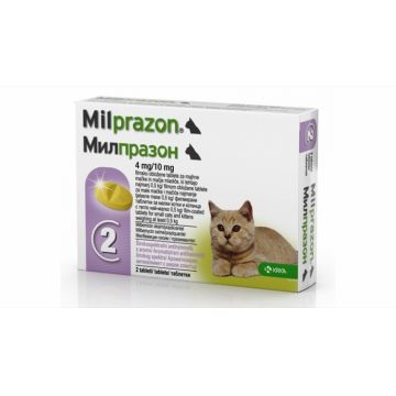 Milprazon Cat 4 10 mg ( 2 kg), 1 tableta de firma original