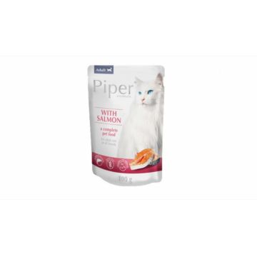 Plic hrana umeda Piper Cat Adult, Somon 100 g la reducere
