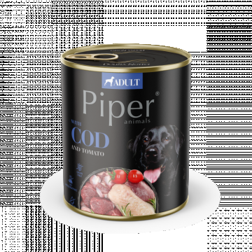 Piper Adult, Hrana Umeda, Carne de Cod si tomate, 800 g