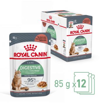 Hrană Umedă Pisici, ROYAL CANIN Feline Care Nutrition Digestive Care, 85g X 12, In Sos