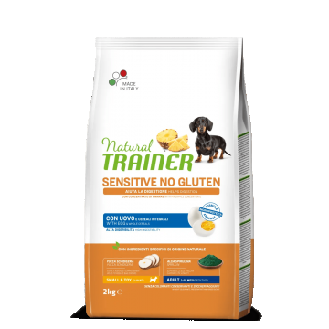 Natural Trainer, Sensitive No Gluten Mini & Toy Adult, Oua si Cereale Integrale, 2 kg