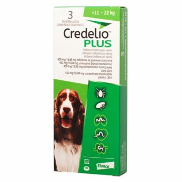 Credelio Plus 450 16.88 mg caini (11-22 kg) - 3 tablete la reducere