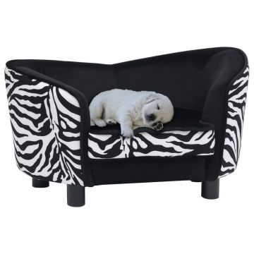 Canapea pentru câini negru 68 x 38 x 38 cm pluș