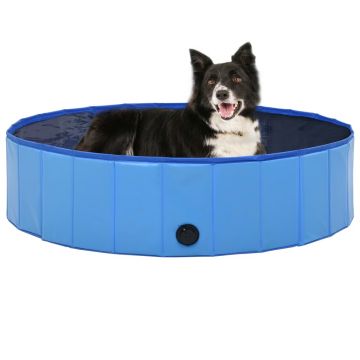 Piscină pentru câini pliabilă albastru 120 x 30 cm PVC