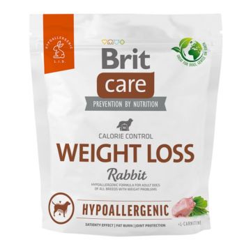 BRIT Care Hypoallergenic Weight loss, XS-XL, Iepure, hrană uscată câini, sistem imunitar & alergii, obezitate, 1kg