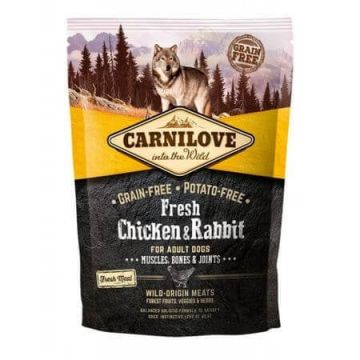 CARNILOVE Fresh Muscles, Bones & Joints S-XL, Pui și Iepure, hrană uscată fără cereale câini, sensibilitați articulare, 1.5kg