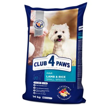 CLUB 4 PAWS Premium, XS-S, Miel și Orez, hrană uscată câini, alergii, 14kg