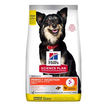 HILL'S SP Perfect Digestion Small&Mini Adult, Pui cu Orez Brun, hrană uscată câini, sensibilități digestive, 1.5kg