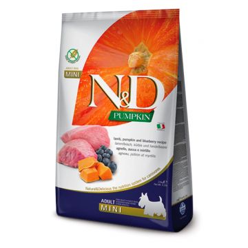N&D Pumpkin Adult Mini, XS-S, Miel și afine, hrană uscată fără cereale câini, 7kg