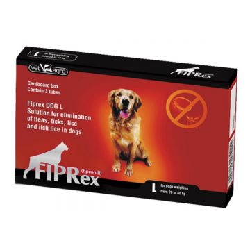 FIPREX, deparazitare externă câini, pipetă repelentă, L(20 - 40kg), 3buc