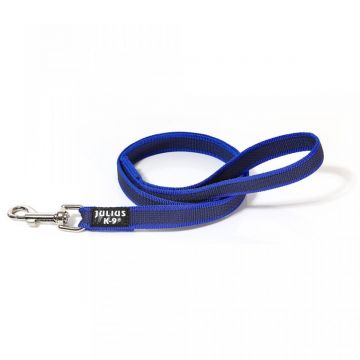 JULIUS-K9 Color & Gray, lesă antiderapantă cu mâner câini, textil, bandă JULIUS-K9 Color & Gray, lesă antiderapantă cu mâner câini, 50kg, textil, bandă, 20mm x 1.2m, albastru