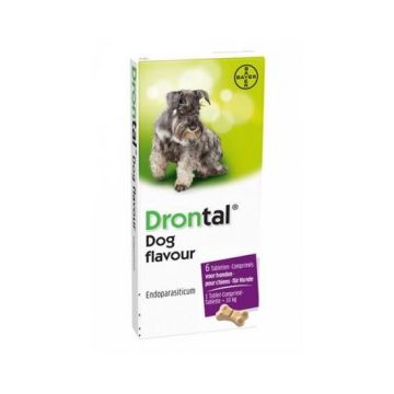 Drontal Flavour antiparazitar intern pentru caini, 6 tablete la reducere