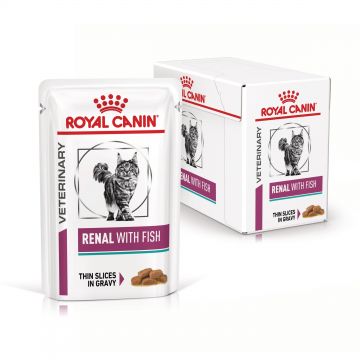 ROYAL CANIN Renal Fish, dieta veterinara pisici, sistem renal, 12x85 g