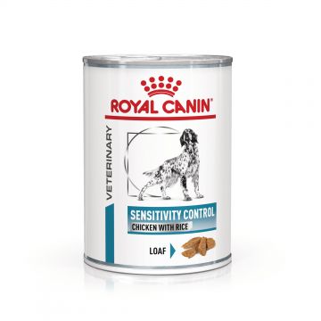 ROYAL CANIN Sensitivity Control Pui & Orez, XS-XL, dieta veterinara, conserva hrana umeda caini, afectiuni dermatologice, (pate), 410 g
