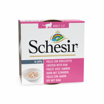 Schesir Cat Chicken with Ham in Jelly, conserva, 85 g