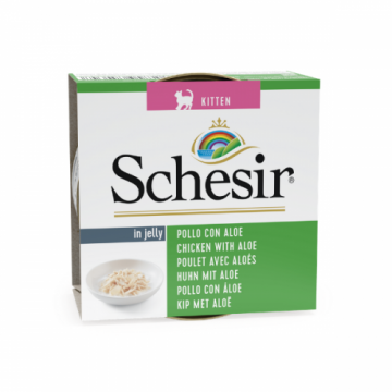 Schesir Kitten Chicken with Aloe in Jelly, 85 g de firma originala